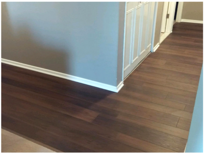 laminate emulating hardwood in hallway