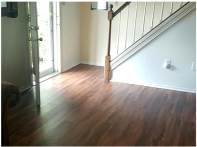 laminate emulating hardwood in entryway