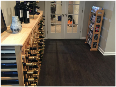 luxury vinyl in wine room