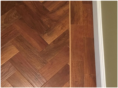 hardwood parquet and straight plank lining