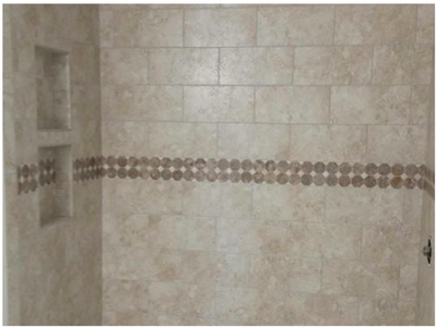 tiled shower wall