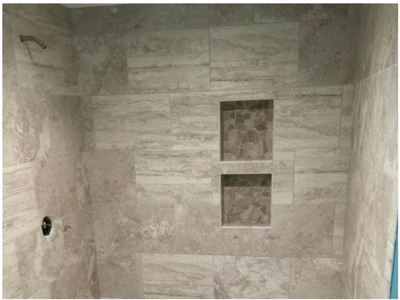 tiled shower 